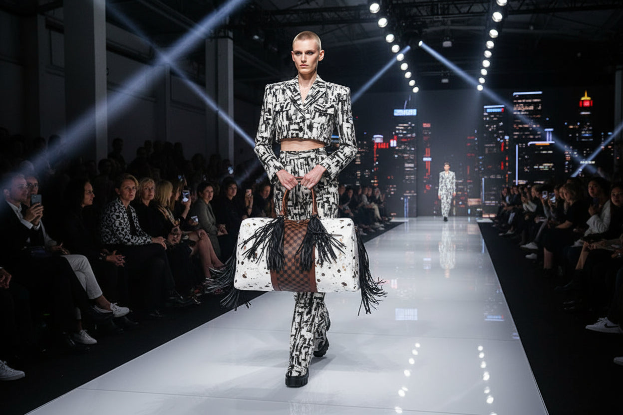 Plaid Cow Print Splicing Retro Western Weekender Bag ACC739 - HomesteadHoboz