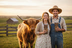 Woodgrain Highland Cow 20oz Tumbler - HomesteadHoboz